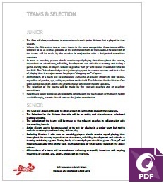 Team and Selection Policy